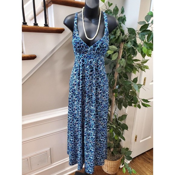 Just For Wraps Women Blue Polyester Sweetheart Neck Sleeveless Maxi Dress Size S - Picture 1 of 10